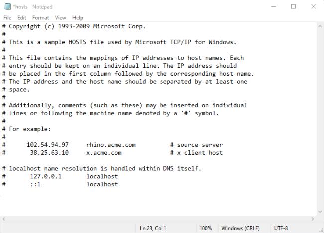 Windows默認主機文件