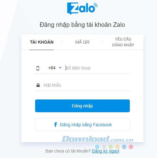 Instructions for using Zalo Web right in the browser