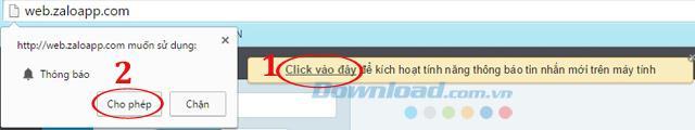 Instructions for using Zalo Web right in the browser