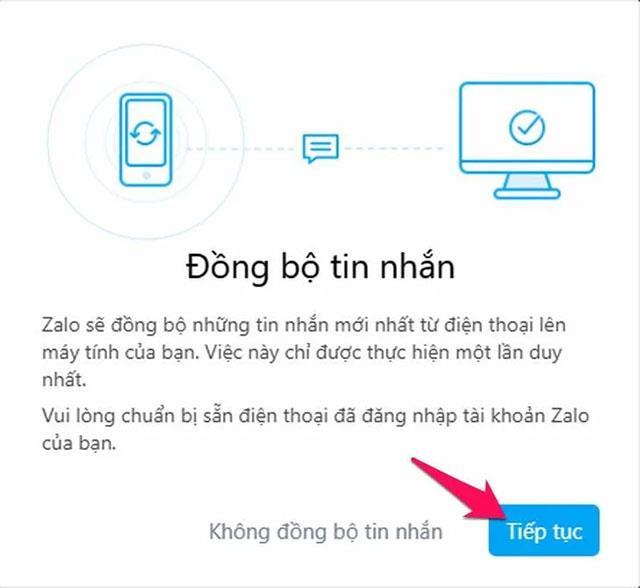 How to synchronize Zalo messages from your phone to your computer and vice versa