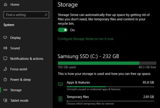 storage cleaner windows 10