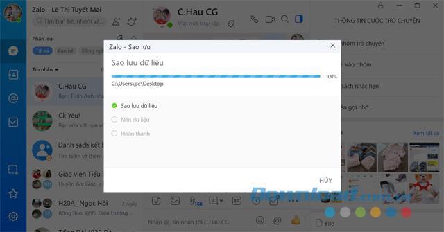 How to recover messages, backup Zalo messages on PC