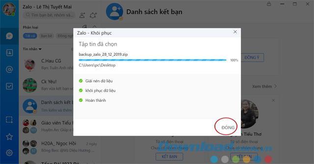 How to recover messages, backup Zalo messages on PC