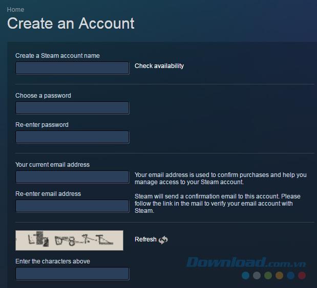 How to sign up for a Steam account