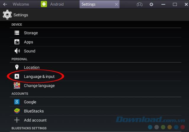 How to change the language for BlueStacks
