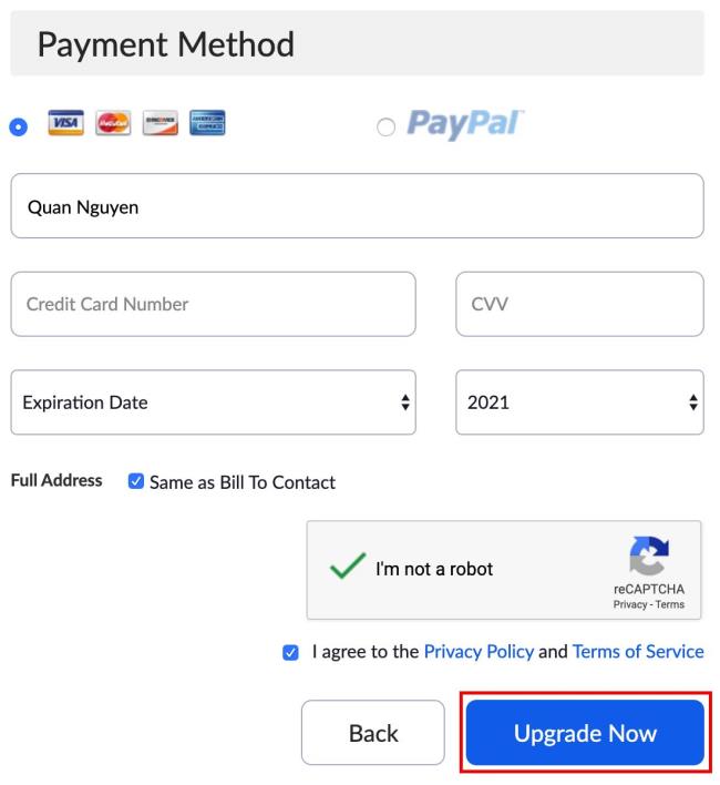 Select payment method