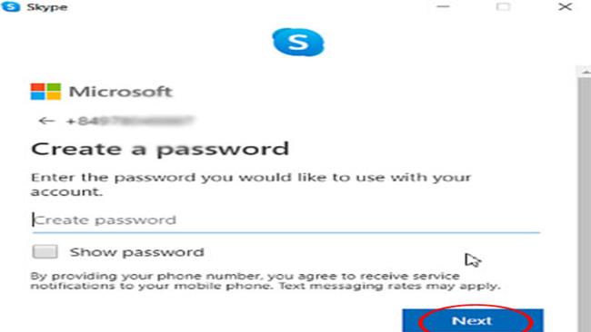 Set password for account