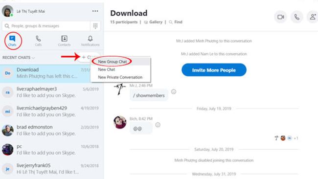 Skypeでチャットグループを作成する方法