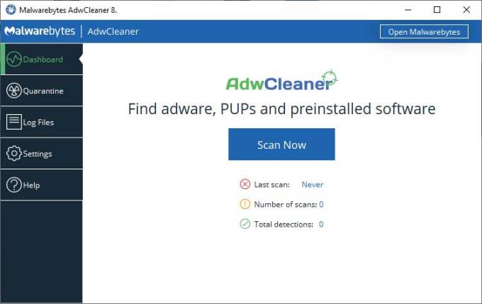 AdwCleaner 8.0.7 - البحث عن البرامج الضارة وإزالتها