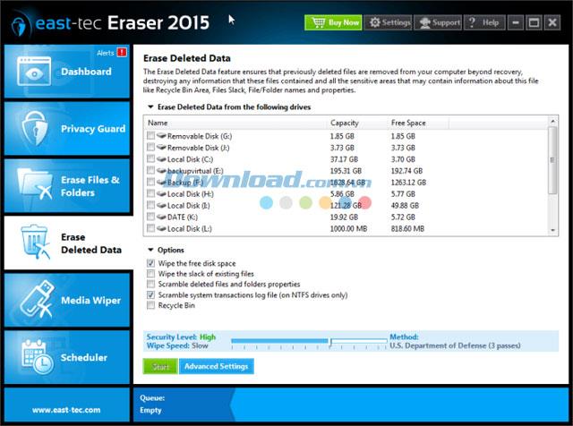 east-tec Eraser 2015 12.2.1 - تأمين البيانات الشخصية أثناء التصفح