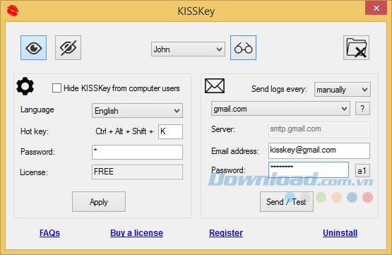 KISSKey 3.1.2.0 - برنامج مراقبة نشاط لوحة المفاتيح