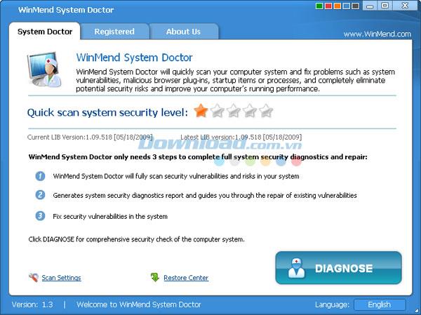 WinMend System Doctor 1.6.4 - يفحص ويصلح الثغرات الأمنية في النظام