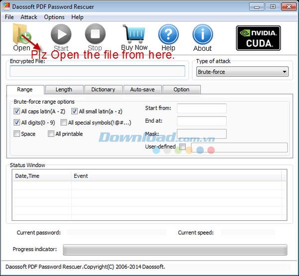 ؛ Daossoft PDF Password Rescuer 1.0 - استعادة ملفات PDF المحمية بكلمة مرور