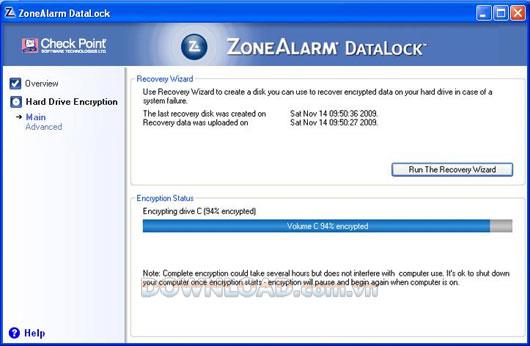 ZoneAlarm DataLock 2012 - Festplattenpartitionen verschlüsseln