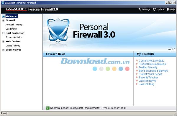Lavasoft Personal Firewall 3.0 - أداة حماية الكمبيوتر الشخصي