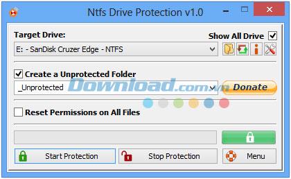 Ntfs Drive Protection 1.1 - تشفير وحماية USB