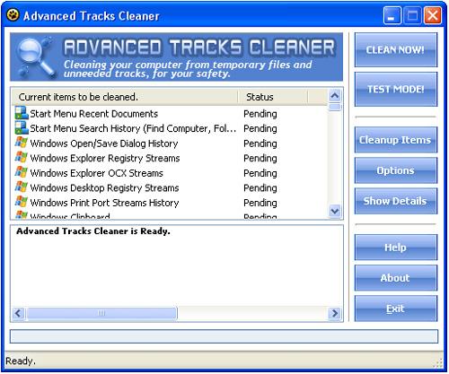 Advanced Tracks Cleaner 2.0.4273 - أداة لتنظيف جهاز الكمبيوتر الخاص بك