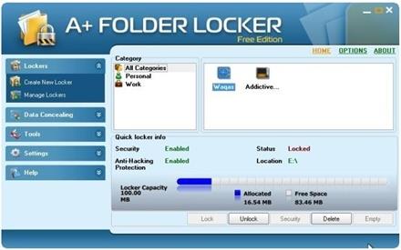 A + Folder Locker 1.1 - تأمين بياناتك المهمة