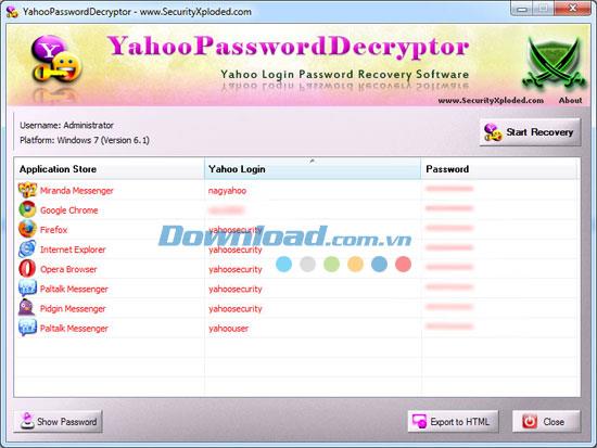 Yahoo Password Decryptor 3.0 - Wiederherstellen von Yahoo-Passwörtern