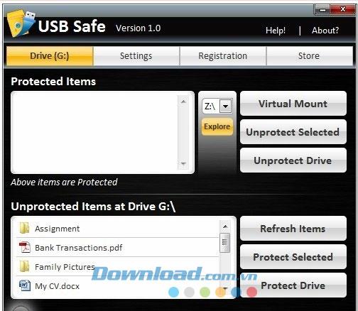 USB Safe 1.1 - Sperren und verschlüsseln Sie Dateien auf einem USB-Speichergerät