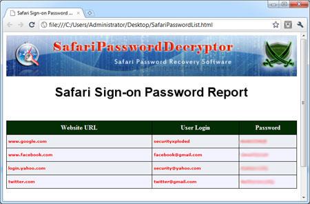؛ Safari Password Decryptor - استعادة كلمات مرور تسجيل الدخول إلى Safari