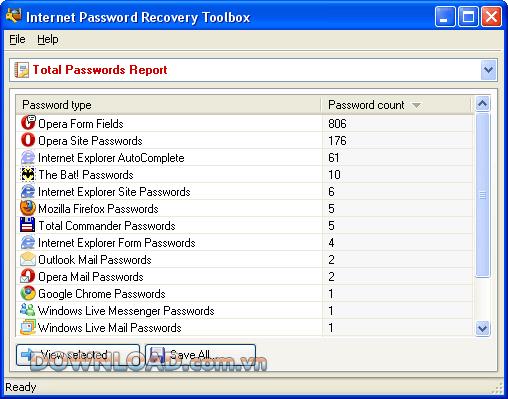 ؛ Internet Password Recovery Toolbox - استعادة كلمات مرور الإنترنت