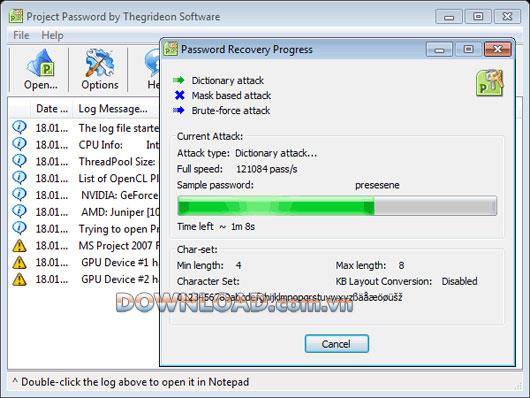 Thegrideon Project Password Recovery - Wiederherstellen von MS Project-Passwörtern