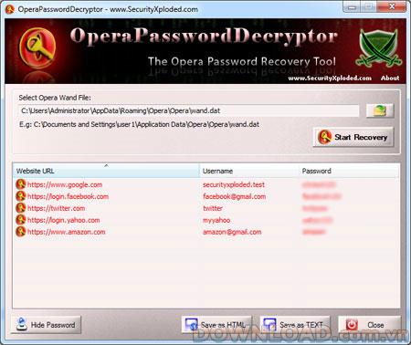 ؛ OperaPasswordDecryptor 3.6 - استعادة كلمات المرور على Opera