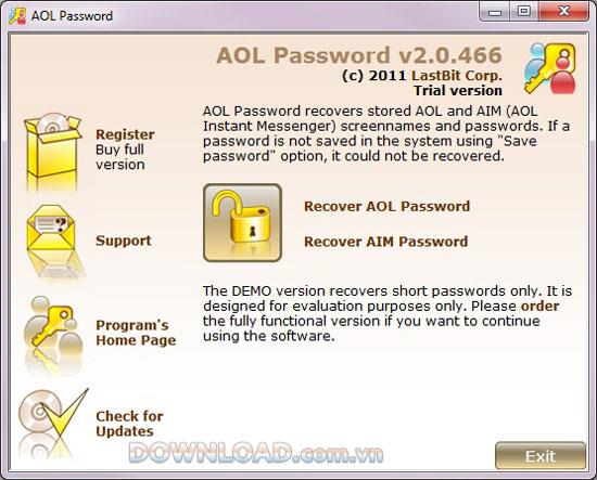 LastBit AOL Passwortwiederherstellung
