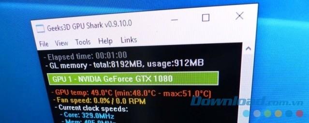 GPU Shark 0.10.0.4 - Anwendung zum Anzeigen von Grafikkarteninformationen für den Computer