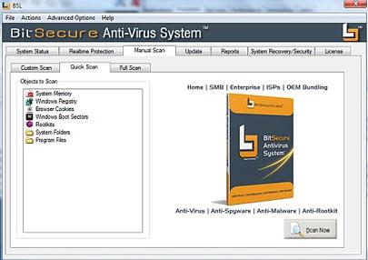 BitSecure AntiVirus System 9.0 - Antivirensoftware