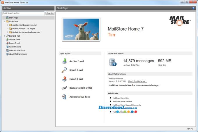 MailStore Home 8.0.3 - Archivado y copia de seguridad de correo electrónico gratuitos