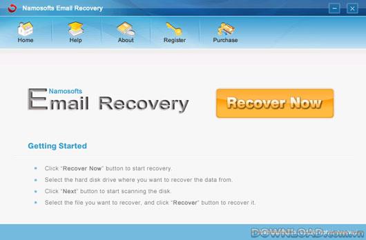 Namosofts Email Recovery2.0-電子メール回復ソフトウェア