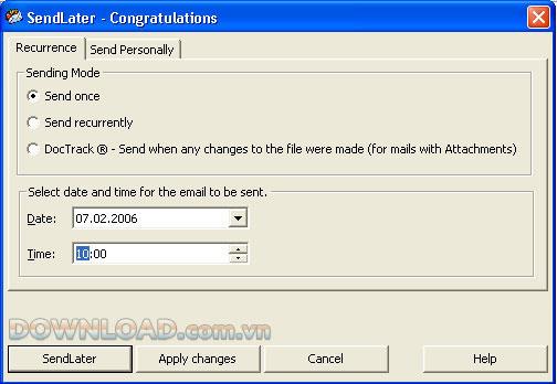 Sendlater for Microsoft Outlook3.20.0754-電子メールの送信時間を設定する
