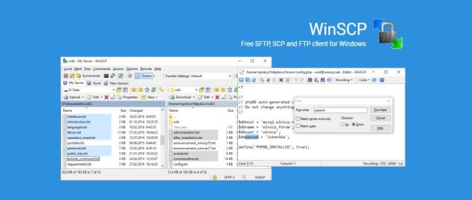WinSCP 5.17.7 - Téléchargement et mise à niveau des données vers un serveur haut débit