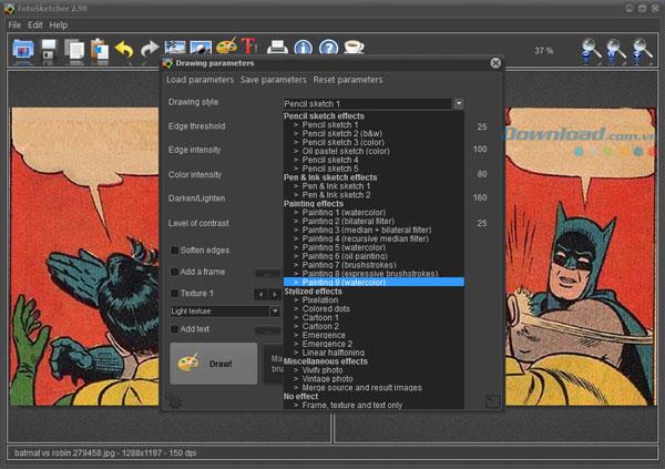 what is edge intensity in photosketcher