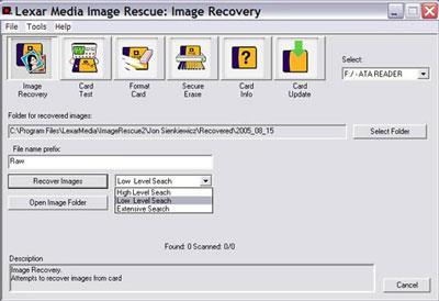 ImageRescue 5.0 - Wiederherstellen von Speicherkartendaten