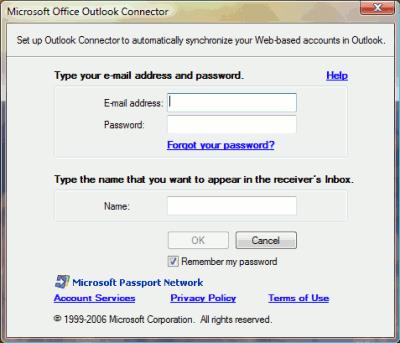 Microsoft Office Outlook Connector14.0.6123.5001-電子メールアカウントを構成および管理する