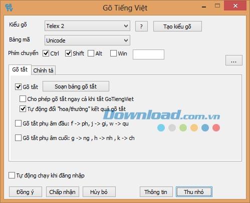 Windows上のGoTiengViet-ツールはベトナム語のタイピングをサポートします