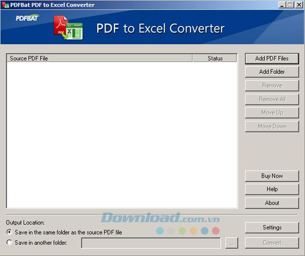 PDFBat PDF to Excel Converter9.8-PDFをExcelに変換