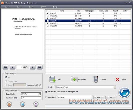 iMacsoft PDF to Image Converter2.0-PDFを画像に変換