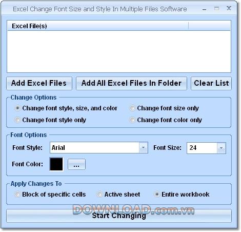 Excel複数ファイルソフトウェアのフォントサイズとスタイルの変更-Excelファイルのフォントを変更します