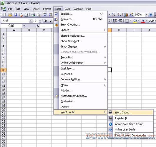 TechnoCom Excel Word Count - Zählt die Anzahl der Wörter in der Excel-Datei