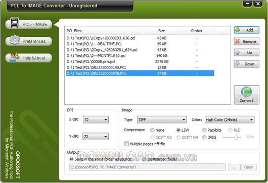 OpooSoft PCL To IMAGEConverter-PCLを画像に変換します