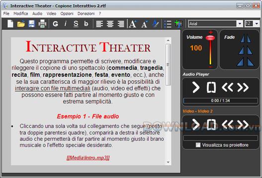 Portable Interactive Theatre Free - Anwendung zum Schreiben und Anzeigen von Bühnentext