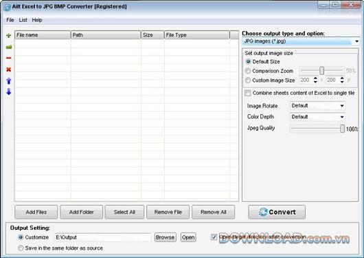 Convertisseur Ailt Excel en JPG BMP - Convertissez Excel en JPG, BMP