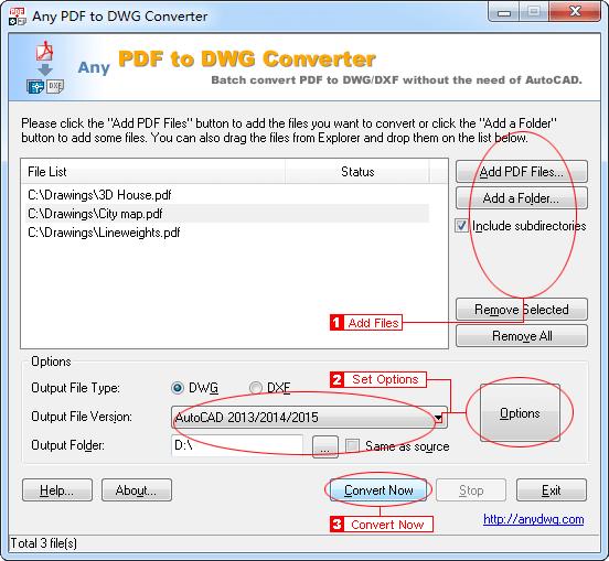 Any PDF to DWG Converter 2018 - Convertisseur de fichiers PDF