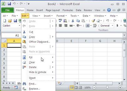 Menu classique pour Excel 9.25 - Ajuster l'apparence d'Excel
