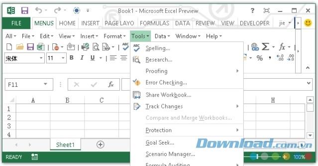 Menu classique pour Excel 9.25 - Ajuster l'apparence d'Excel
