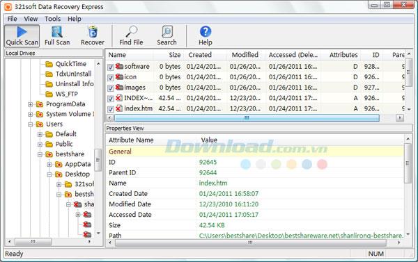 321Soft Data Recovery Express 2.13 - Outil de récupération de données